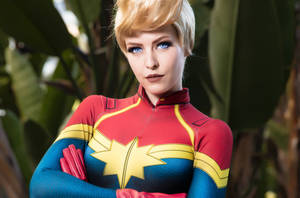 Captain Marvel Computer Blonde Carol Wallpaper