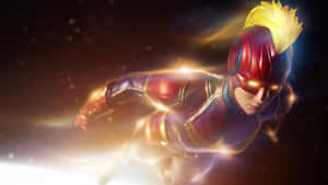 Captain Marvel In Flight Wallpaper