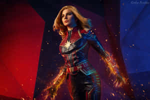 Captain Marvel Is Back In A Thrilling 3d Adventure Wallpaper