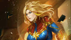 Captain Marvel Powerful Stance Wallpaper