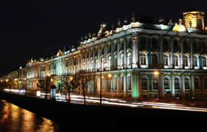Caption: A Stunning View Of The Hermitage Museum In Winter Wallpaper