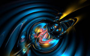 Caption: Abstract Liquid Metallic Shapes Wallpaper