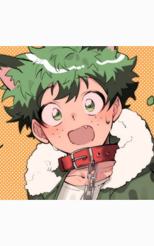 Caption: Adorable Deku In Stylish Winter Jacket Wallpaper