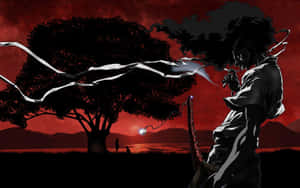 Caption: Afro Samurai In Action Wallpaper