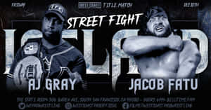 Caption: An Intense Wrestling Match Between Jacob Fatu And Aj Gray Wallpaper