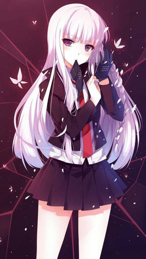 Caption: Anime Enthusiast's Delight: Kyouko Kirigiri On Iphone Wallpaper Wallpaper