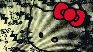 Caption: Artistic Black Hello Kitty Wallpaper Wallpaper