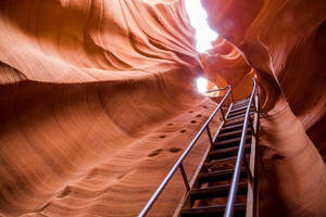 Caption: Breathtaking Perspective Of Lower Antelope Canyon Wallpaper