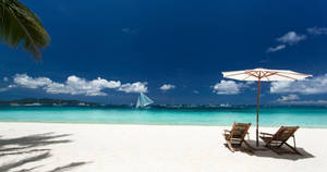 Caption: Breathtaking View Of Soualiga Beach Resort In The Philippines Wallpaper