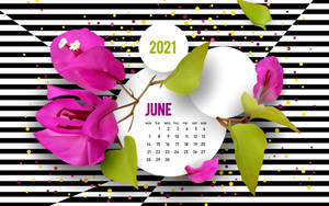 Caption: Bright And Illuminating June 2021 Calendar Wallpaper