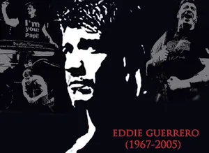 Caption: Eddie Guerrero - A Wrestling Legend In Black And White Wallpaper