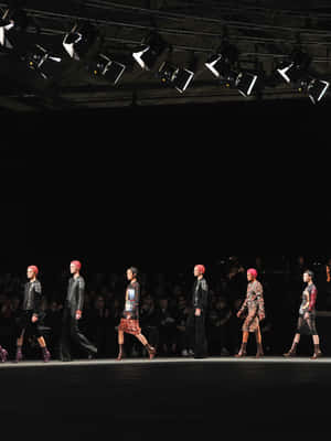 Caption: Elegance In Motion: Lanvin Runway Models Wallpaper