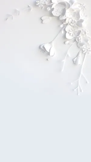 Caption: Elegance In Simplicity: White Flower Design For Iphone Wallpaper