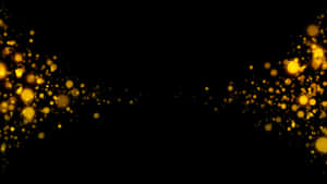 Caption: Elegant Black And Gold Glitter Abstract Wallpaper Wallpaper