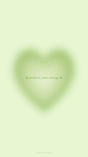 Caption: Embrace Tranquility With Green Aura Aesthetics Wallpaper