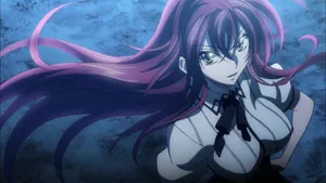 Caption: Enchanting Rias Gremory In Action Wallpaper