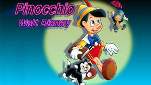 Caption: Fairytale Journey - Strolling Pinocchio Wallpaper