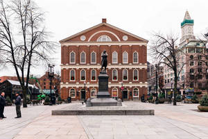 Caption: Iconic Sight - Faneuil Hall In Boston Wallpaper