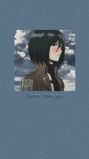 Caption: Intense Beauty - Mikasa Ackerman Blushing Wallpaper