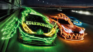 Caption: Intense Heat, Blazing Speed - The Fire Car Wallpaper