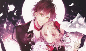 Caption: Intense Moments With Ayato And Yui - Diabolik Lovers Wallpaper Wallpaper