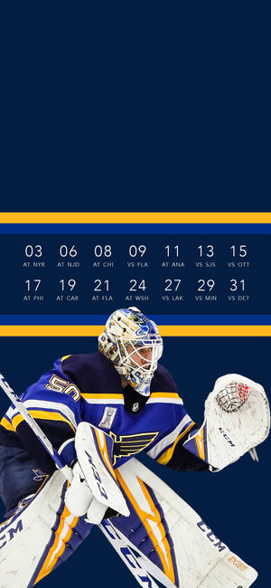 Caption: Jordan Binnington In Action On Ice Wallpaper