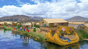 Caption: Majestic Sunrise Over Lake Titicaca Wallpaper