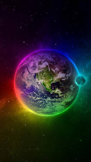 Caption: Majestic View Of Earth's Rainbow Galaxy Wallpaper