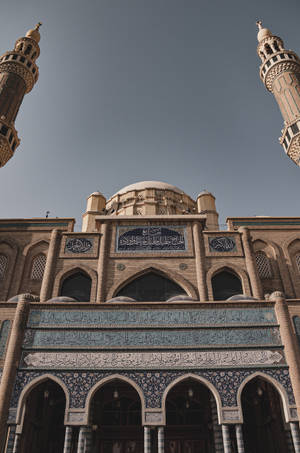 Caption: Majestic View Of Jalil Khayat Mosque, Erbil, Iraq Wallpaper