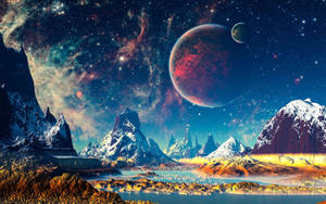 Caption: Mesmerizing Extraterrestrial Landscape Wallpaper