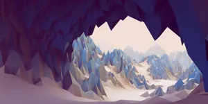Caption: Mesmerizing Low Poly Winter Landscape Wallpaper