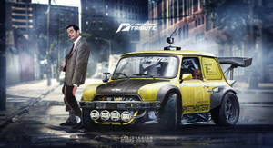 Caption: Mr. Bean In The Thrills Of Need For Speed Heat Wallpaper