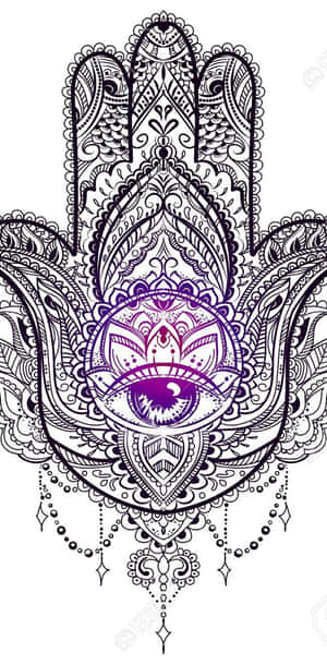 Caption: Mystical Hamsa Hand Wallpaper Wallpaper