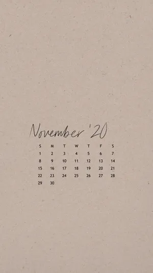 Caption: November 2020 Calendar Wallpaper
