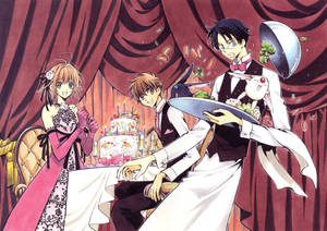 Caption: Sakura And Syaoran Enjoying Dinner - Tsubasa Reservoir Chronicle Wallpaper