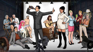 Caption: Sterling Archer Enjoying His Drink Wallpaper