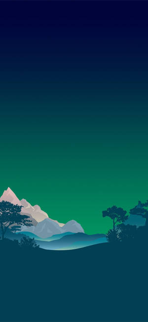 Caption: Stunning Snowy Mountain Green Iphone Wallpaper Wallpaper