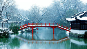 Caption: Stunning Sunset Over Classical Gardens Of Suzhou Wallpaper