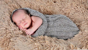 Caption: Sweet Dreams: Newborn Baby Sleeping Peacefully Wallpaper