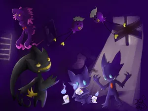 Caption: The Ghastly World Of Ghost-type Pokémon Wallpaper
