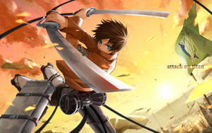 Caption: The Iconic Logo Of The Anime Sensation, Attack On Titan. Wallpaper