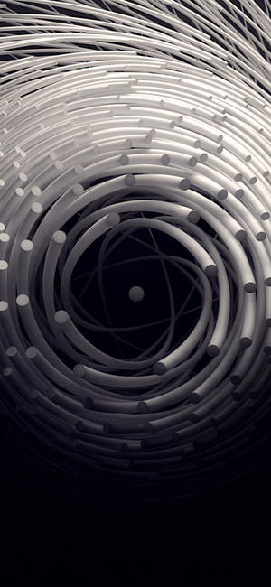 Caption: The Refined Expression Of Elegance - Dark Grey Iphone In Front Of A Stunning 3d Spiral Whirlpool Wallpaper