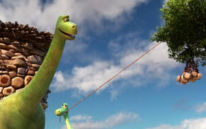 Caption: The Valiant Apatosaurus From The Good Dinosaur Film Wallpaper