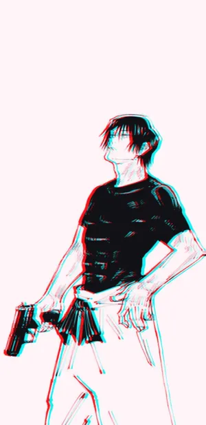 Caption: Toji Fushiguro - Jujutsu Kaisen Action Shot Wallpaper