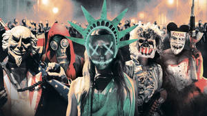 Caption: Unleash The Fear With Purge Election Year Mask Wallpaper