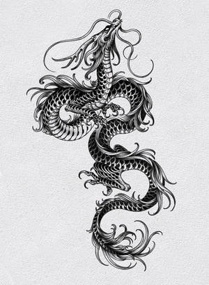 Caption: Unleashing Fury, The Elegance Of A Japanese Dragon Tattoo Wallpaper