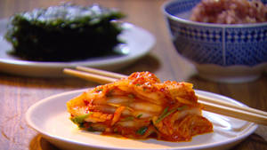 Caption: Vibrant And Flavorful Traditional Korean Kimchi Wallpaper