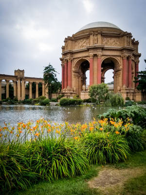 Caption: Vibrant Natural Beauty At The Palace Of Fine Arts Wallpaper