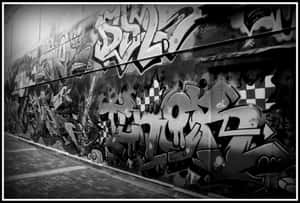 Captivating Black And White Graffiti Art Wallpaper