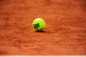 Captivating Focus On Tennis Ball At French Open Wallpaper
